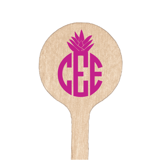Pineapple Monogram Drink Stir Stick - Drink Stir Stick