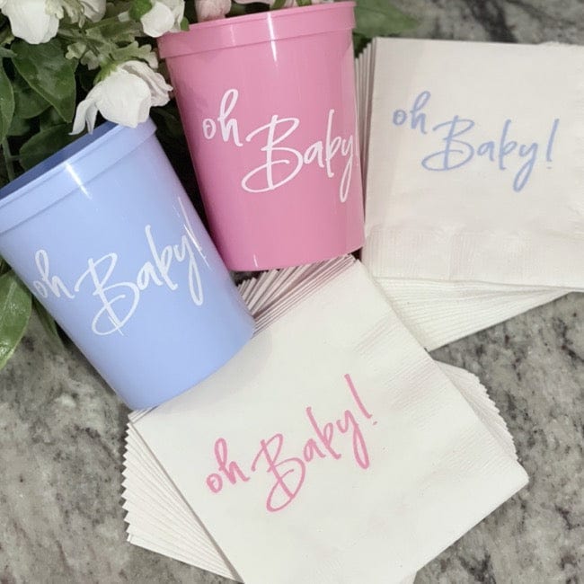 Oh Baby Napkins and Cups - Quick Ship