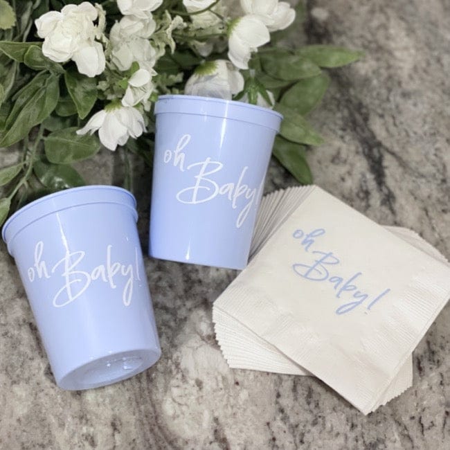 Oh Baby Napkins and Cups - Quick Ship