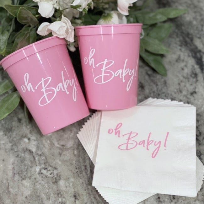 Oh Baby Napkins and Cups - Quick Ship