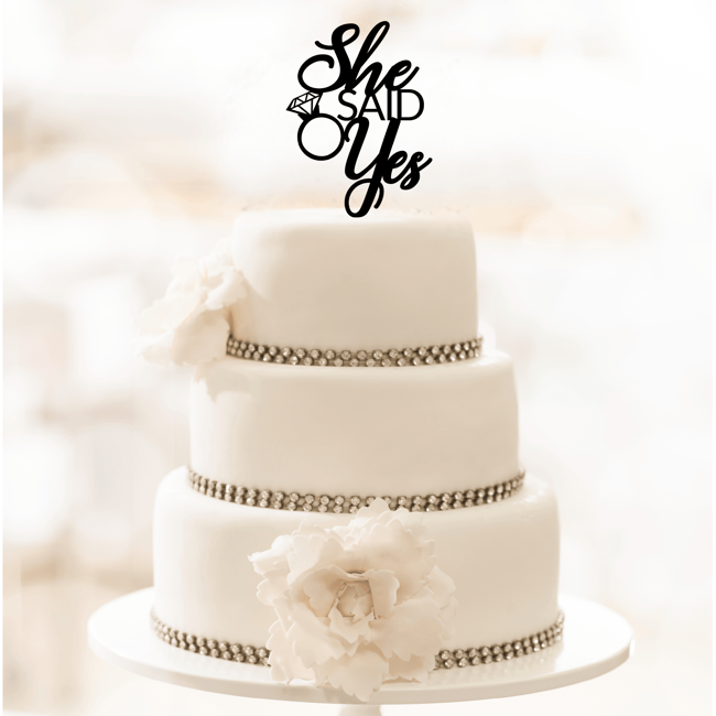She Said Yes Cake Topper / Engagement Party / Bridal Shower Cake