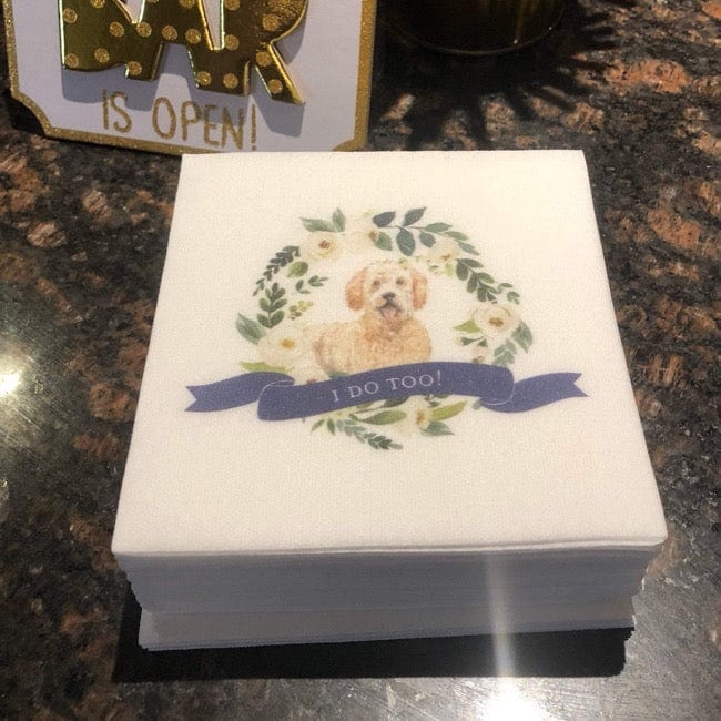 Wedding Wreath Full Color Napkins | Pet Lover - Napkins - Watercolor Pet