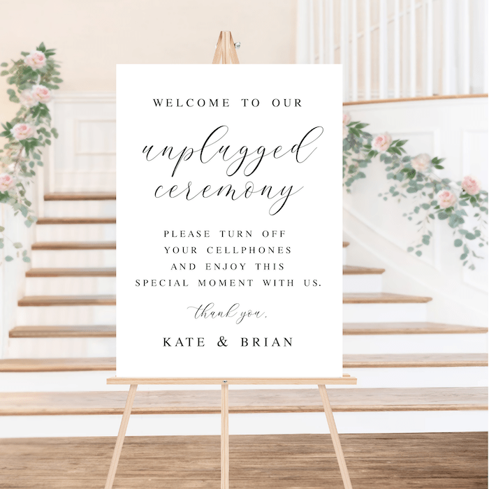 Unplugged Wedding Ceremony Sign - Welcome Sign