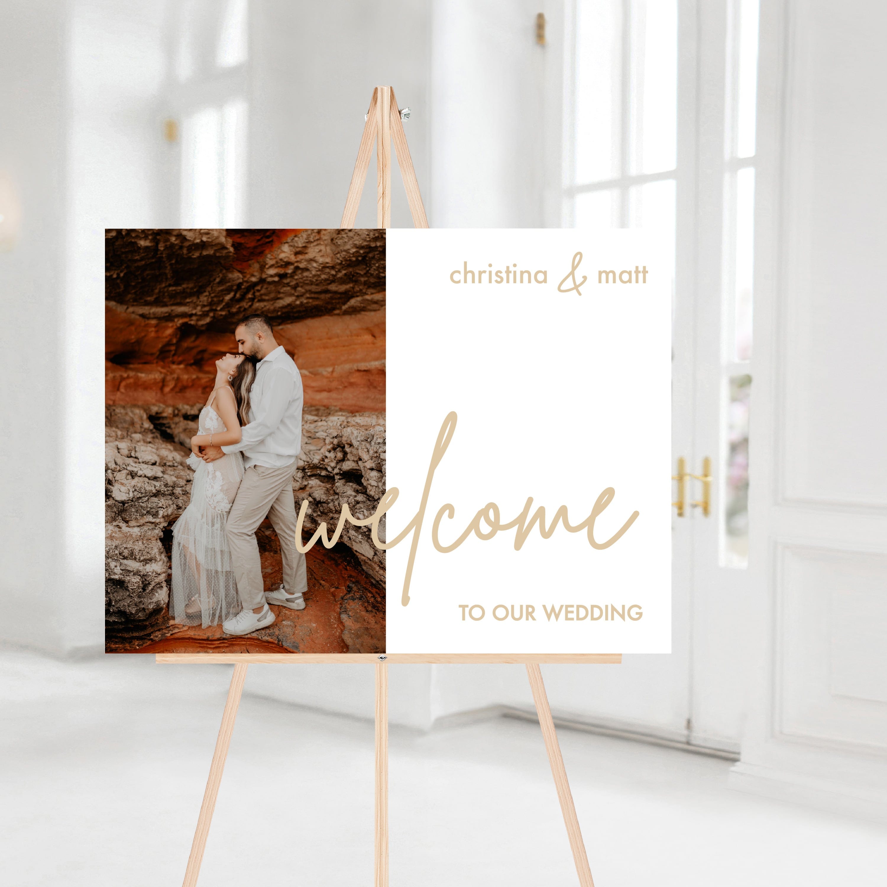 Wedding Welcome Sign with Photo - Welcome Sign