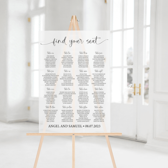 Find Your Seat Wedding Seating Chart Sign - Welcome Sign