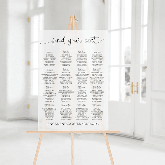 Find Your Seat Wedding Seating Chart Sign - Welcome Sign