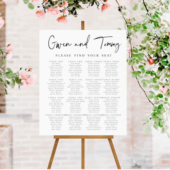 Simple Wedding Seating Chart Sign - Welcome Sign