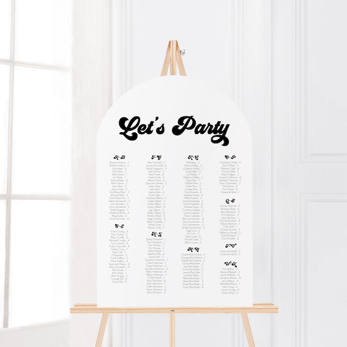 Let's Party Wedding Seating Chart - Welcome Sign