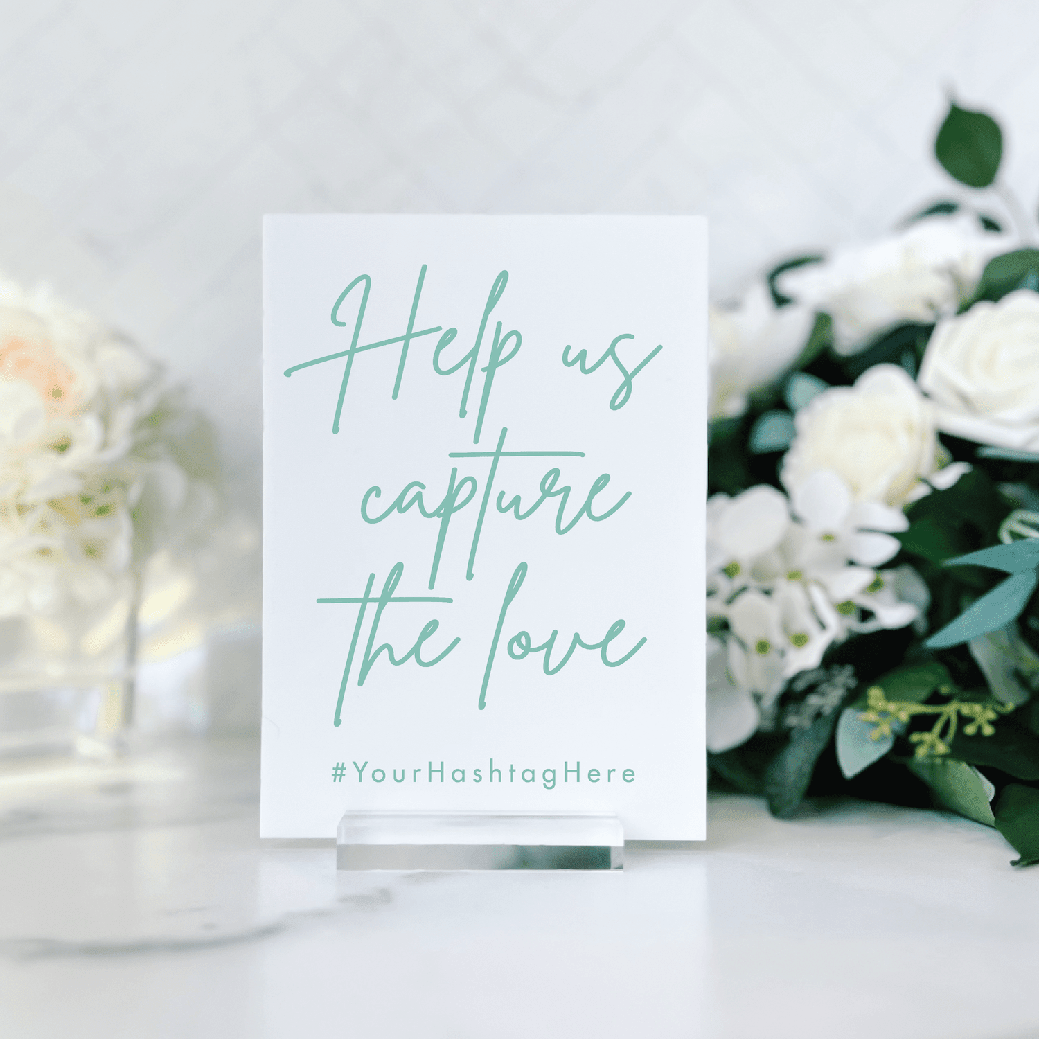 Capture the Love Hashtag Wedding Sign - Table Signs