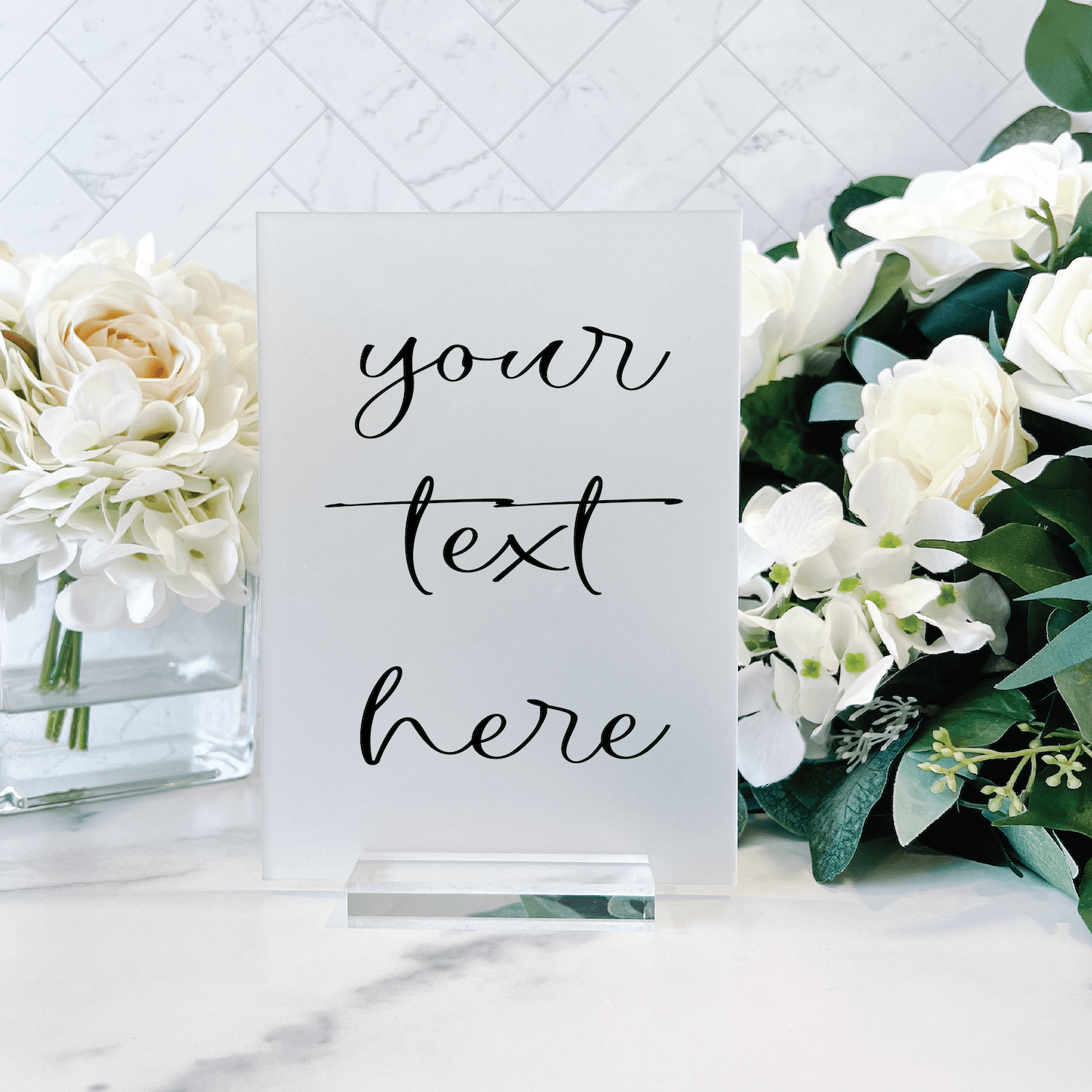 Custom Acrylic Wedding Sign, Vinyl good Font