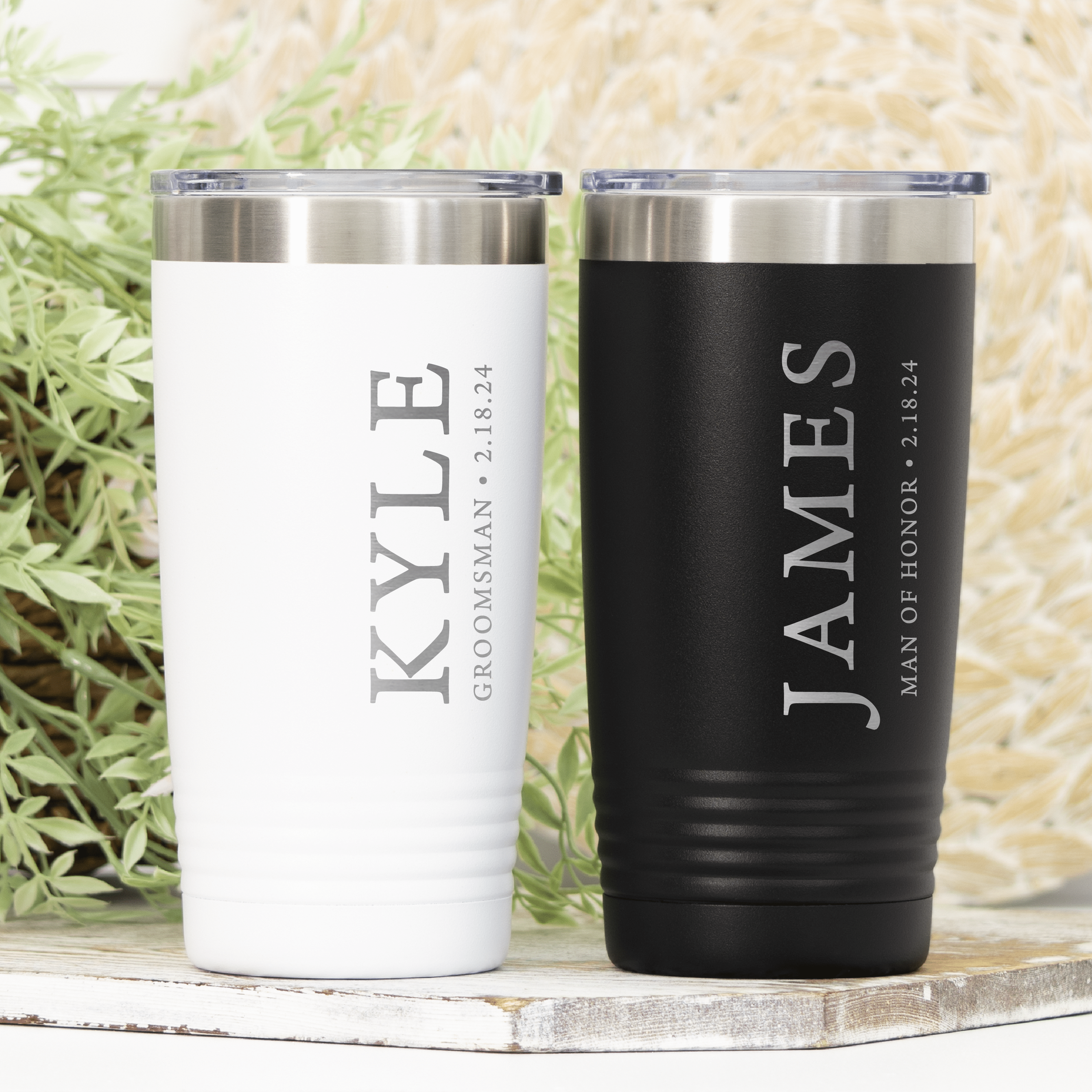 Groomsman Tumbler - Laser Engraved Travel Cup