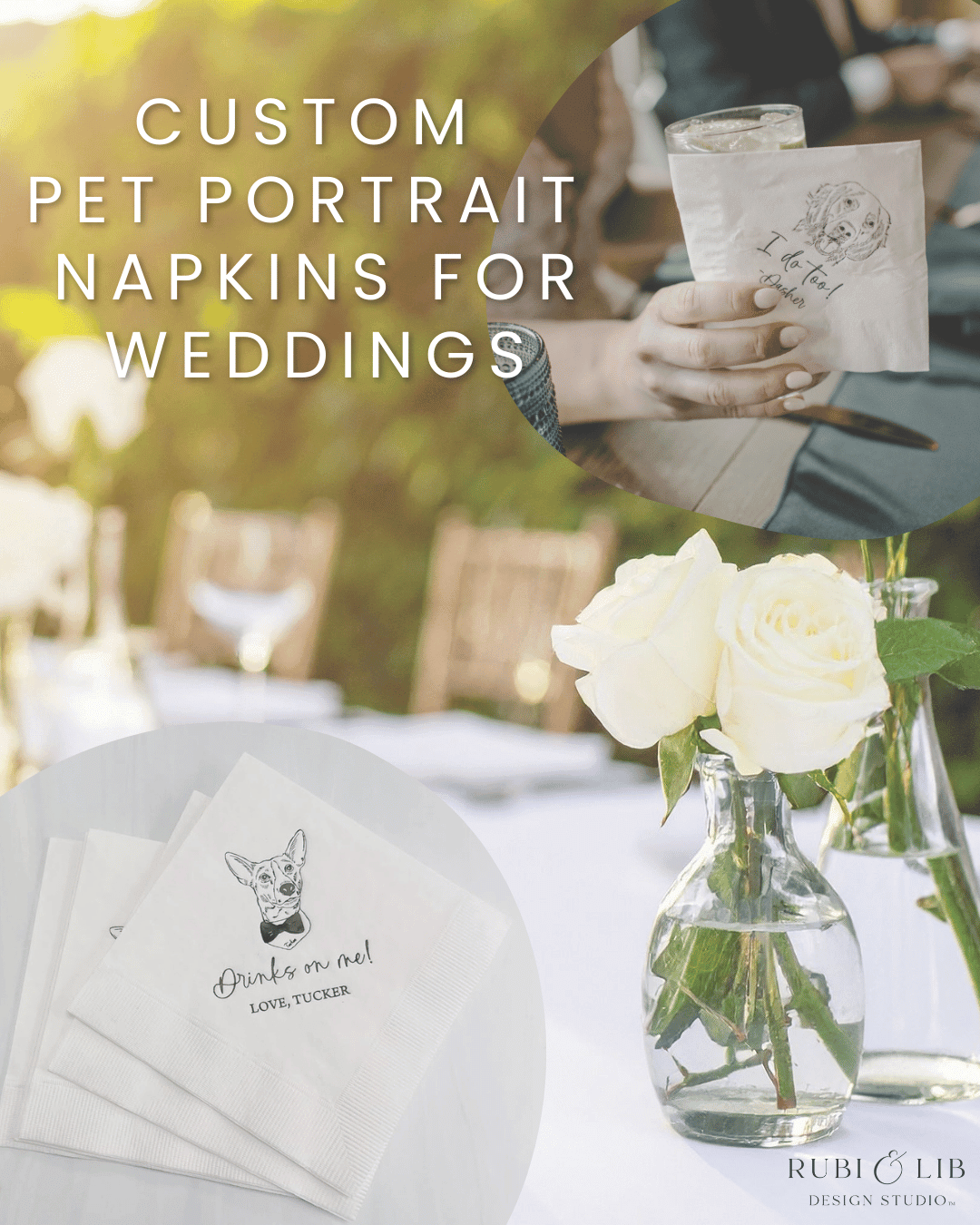 Custom Pet Portrait Napkins for Weddings: Design Ideas & Tips