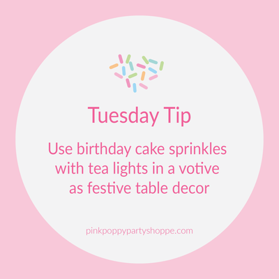 {Party Tip} Use Birthday Cake Sprinkles in Votive Holders for Festive Table Decor