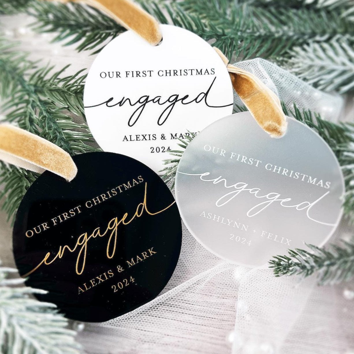 First Engaged Christmas Ornaments