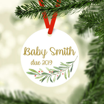 Pregnancy Announcement Christmas Ornaments