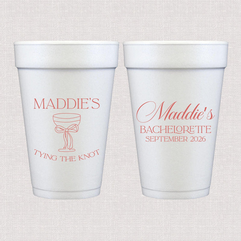 Tying The Knot Bachelorette Foam Cups