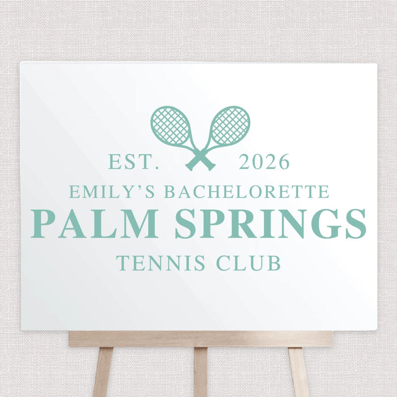 Tennis Club Acrylic Bachelorette Sign