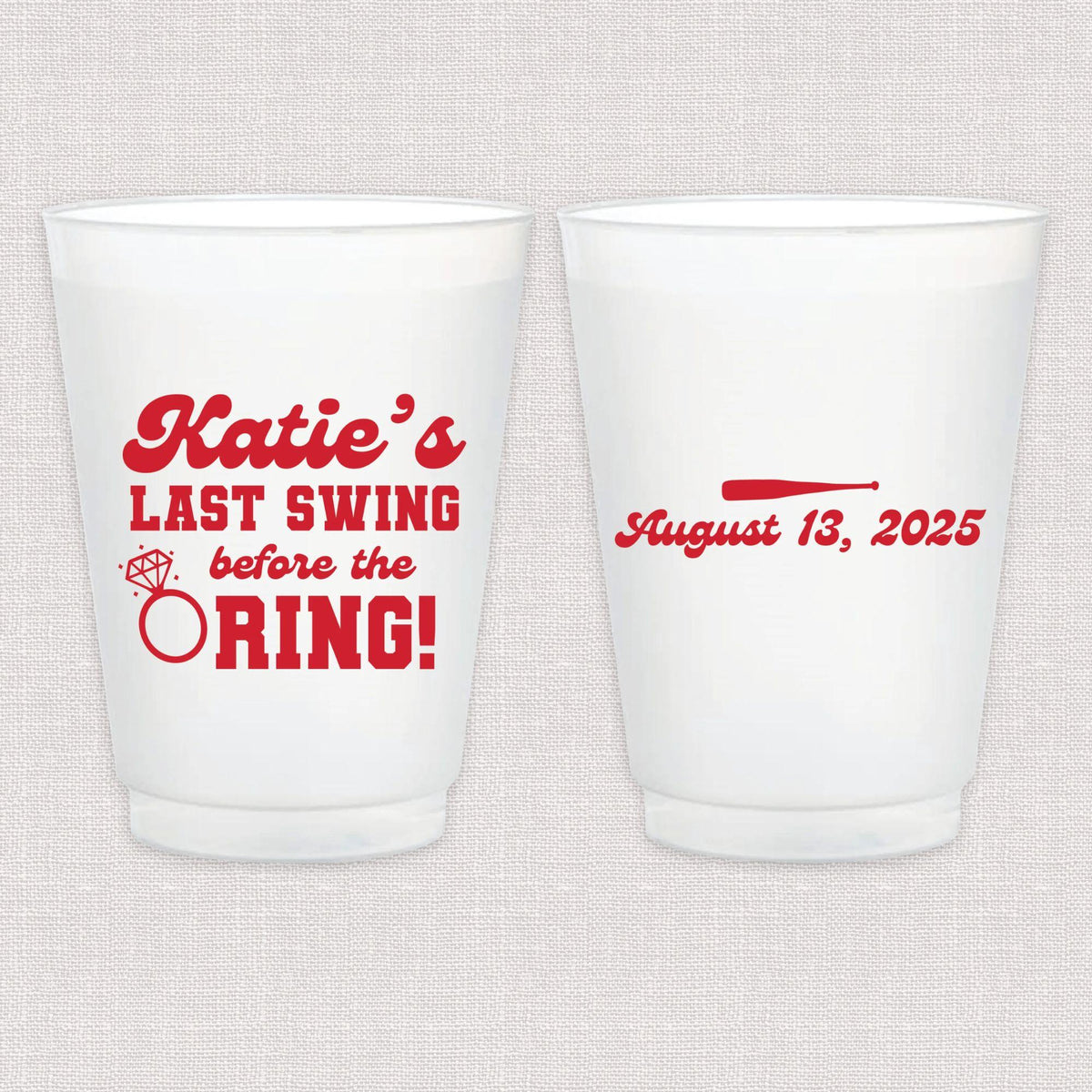 Last Swing Before The Ring Bachelorette Party Cups