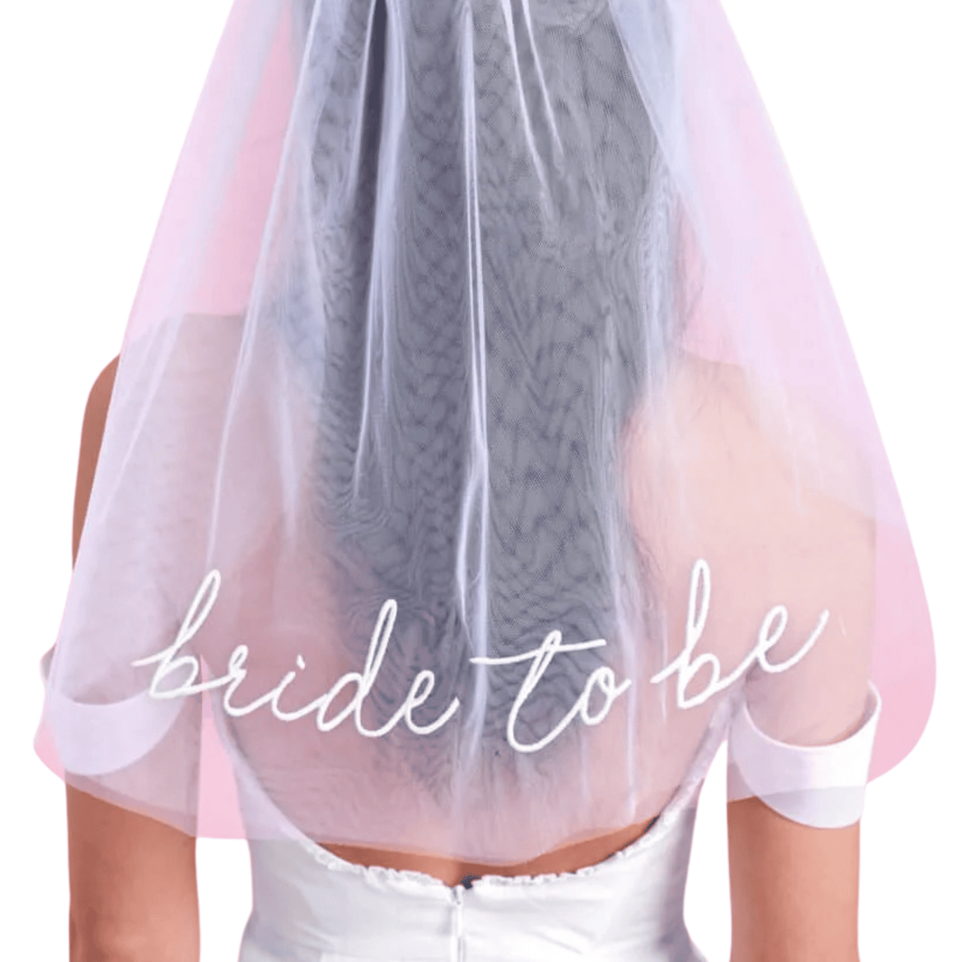 Bride To Be Veil - white embroidered veil