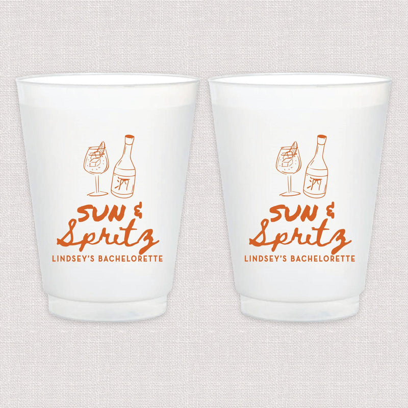Sun and Spritz Bachelorette Frosted Plastic Cups
