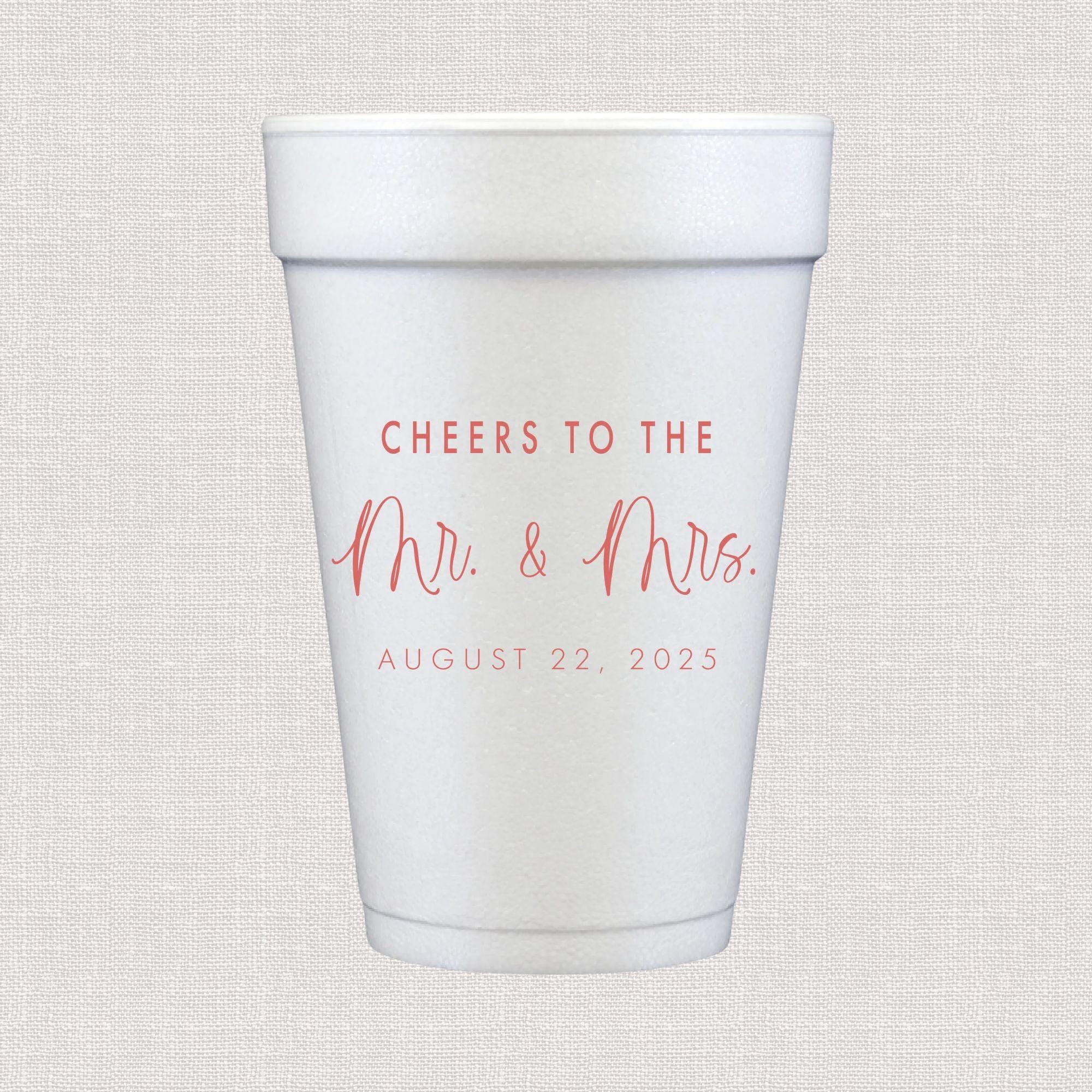 Custom Personalized Foam Wedding Cups