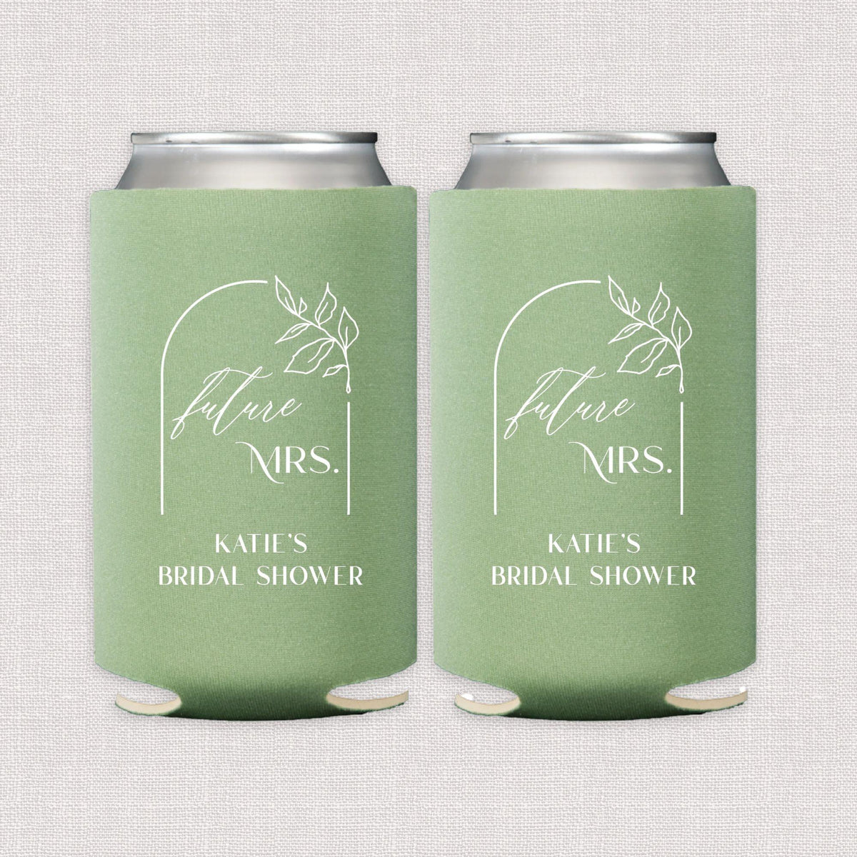 Floral Arch Future Mrs Bridal Shower Can Coolers