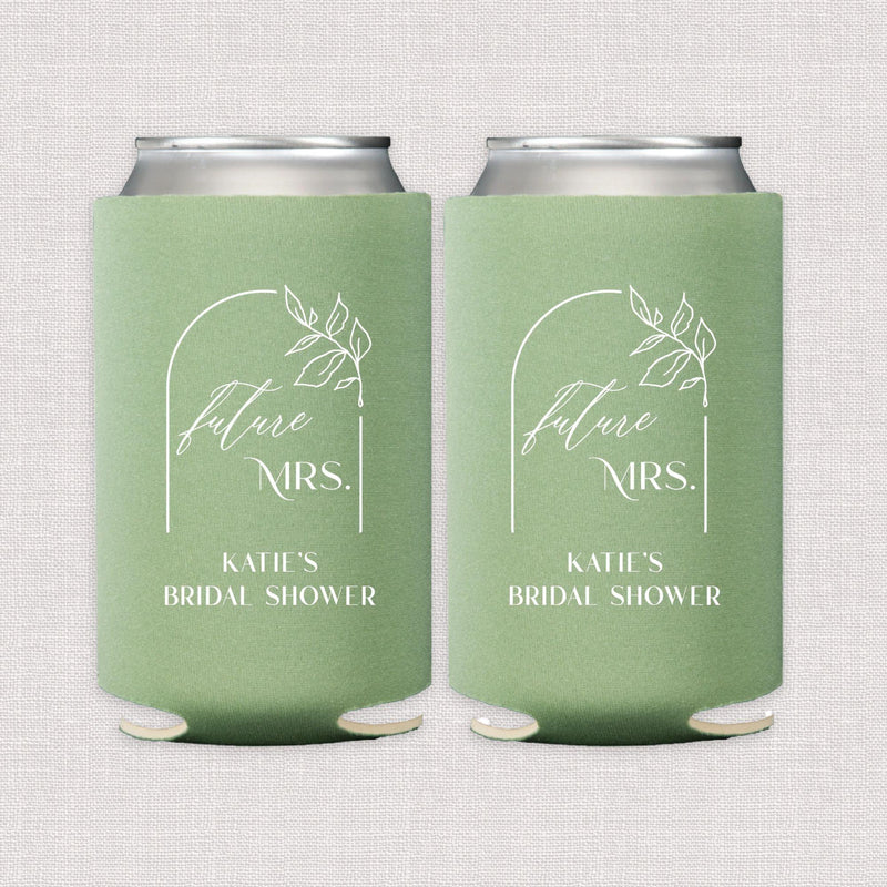 Floral Arch Future Mrs Bridal Shower Can Coolers