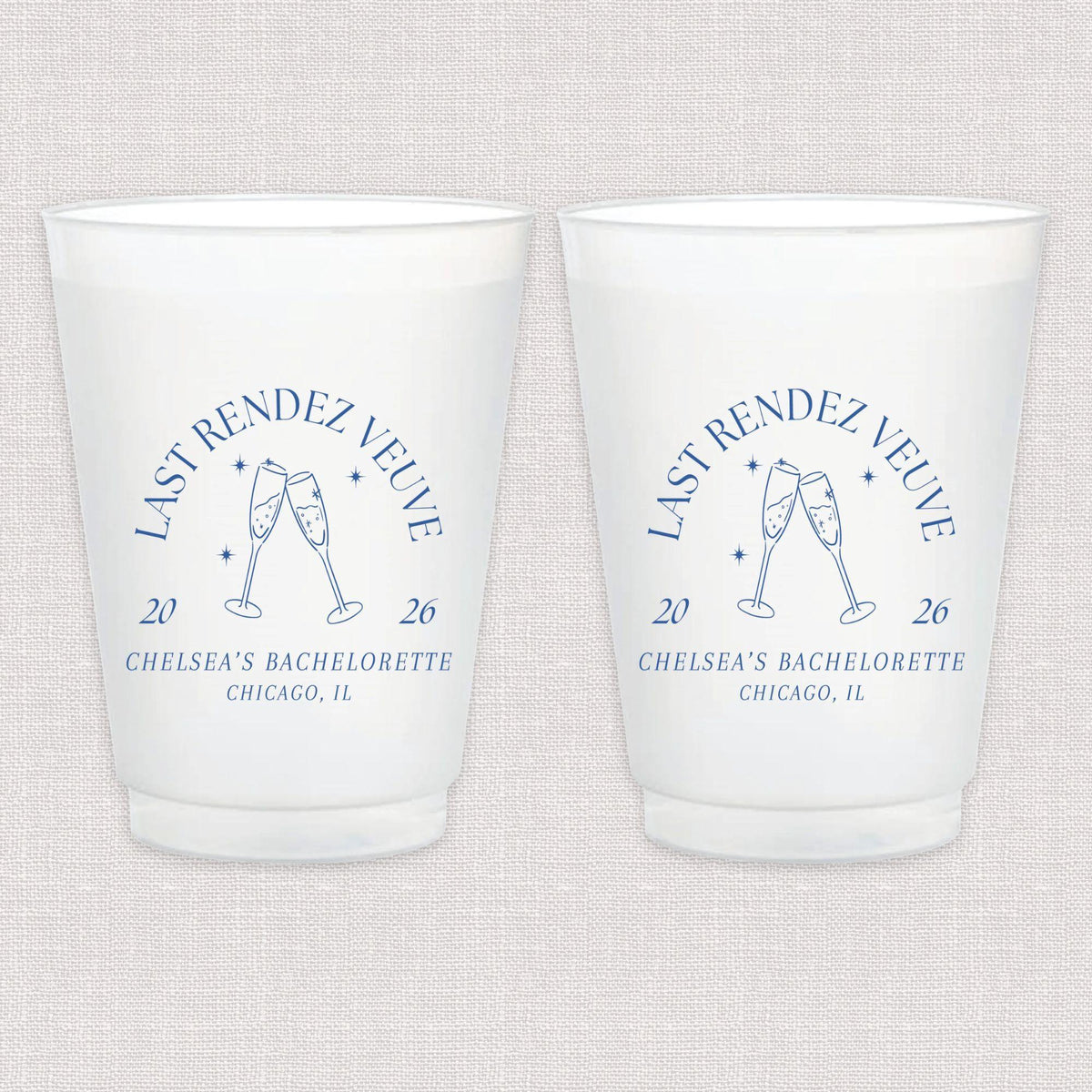 Last Rendez Veuve Bachelorette Frosted Plastic Cups
