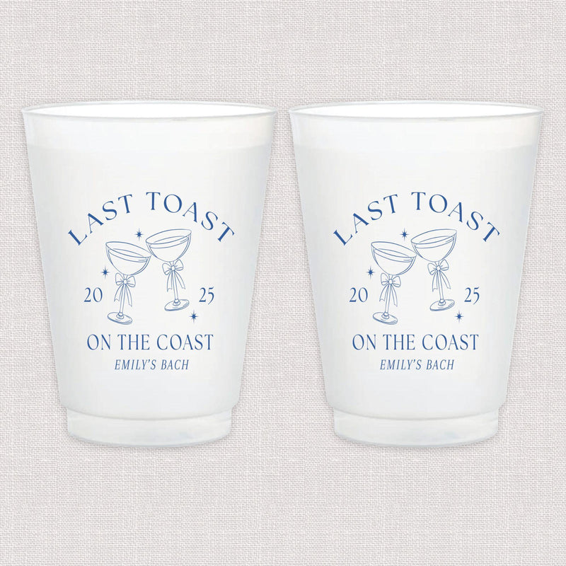 Last Toast On The Coast Bachelorette Frosted Plastic Cups