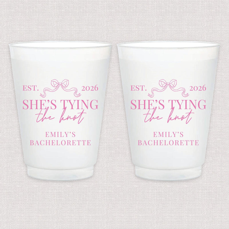 She's Tying The Knot Bach Party Frosted Plastic Cups