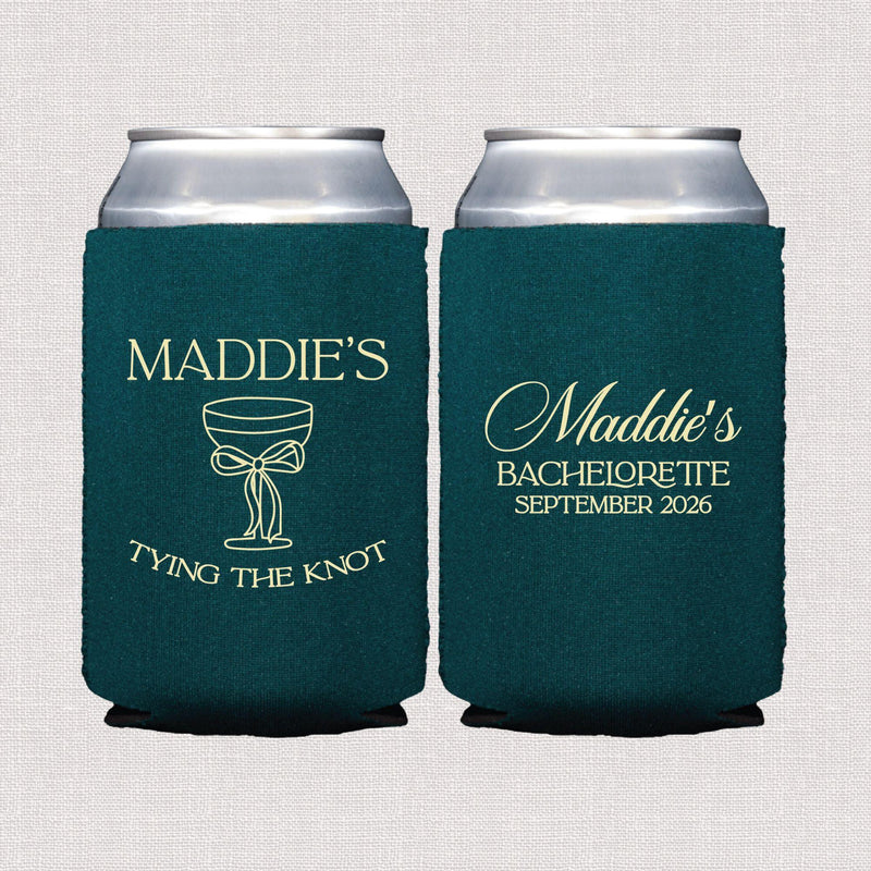 Tying The Knot Personalized Bachelorette Can Cooler