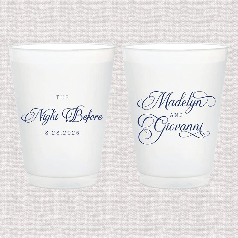Elegant Night Before Wedding Rehearsal Frosted Cups
