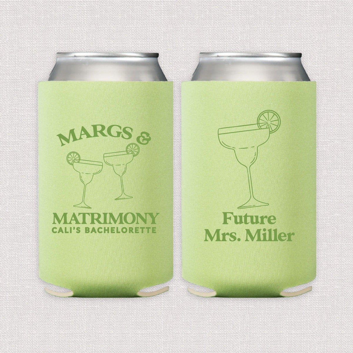 Margs & Matrimony Personalized Bachelorette Can Cooler