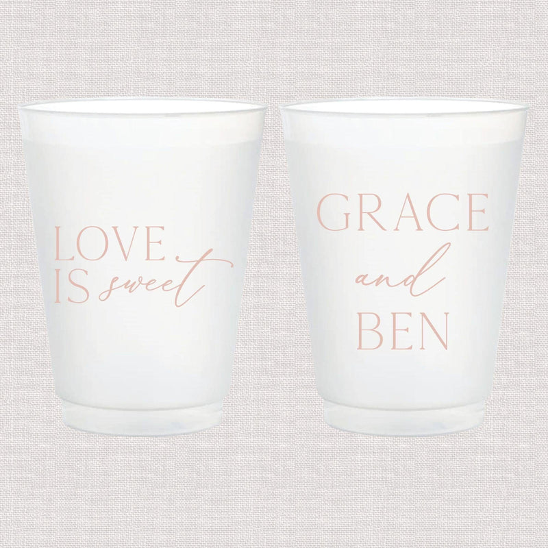 Love Is Sweet Frosted Wedding Cups