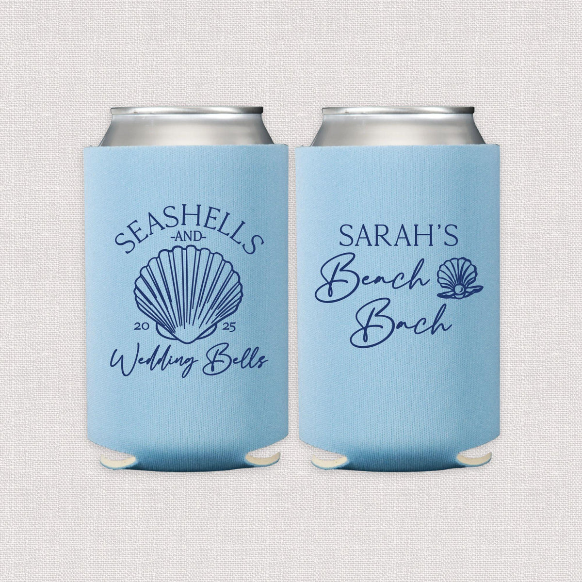 Seashells And Wedding Bells Bachelorette Can Cooler