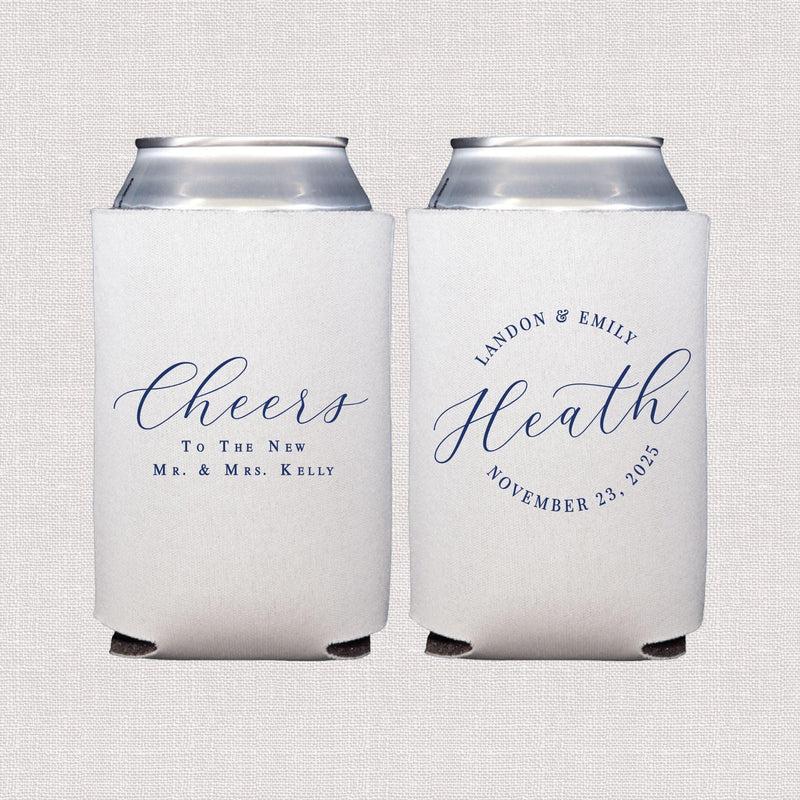 Cheers to the Newlyweds Wedding Can Cooler Favors