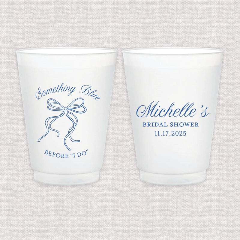 Something Blue Before I Do Bridal Shower Frosted Plastic Cups