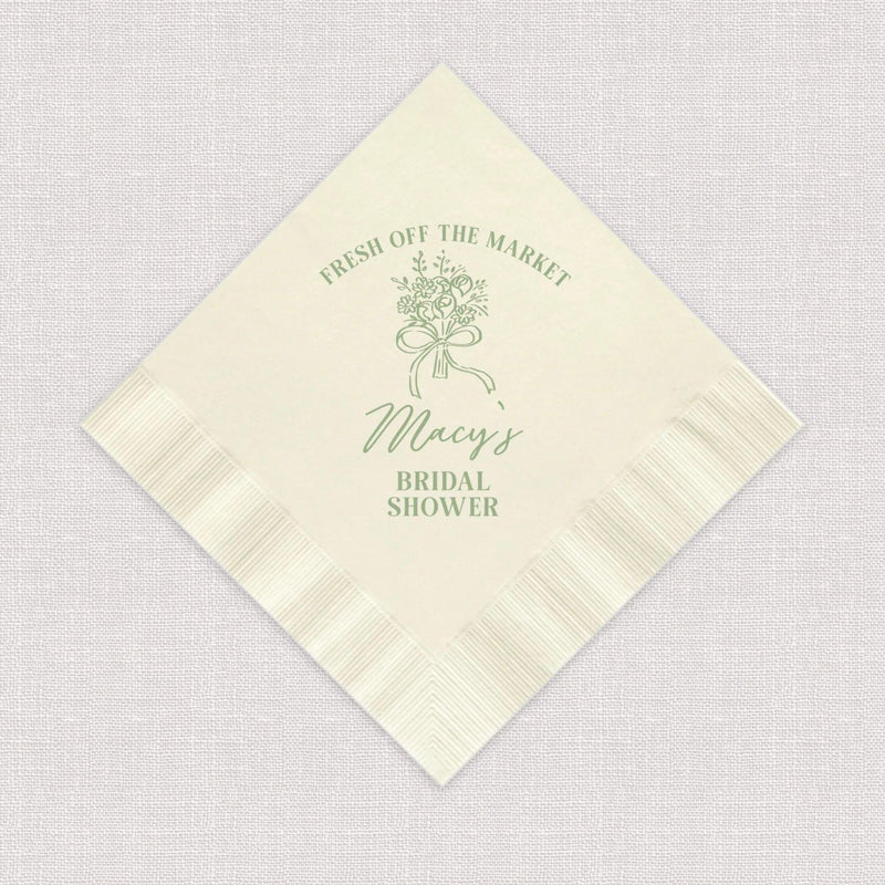 Fresh Off The Market Bridal Shower Napkins