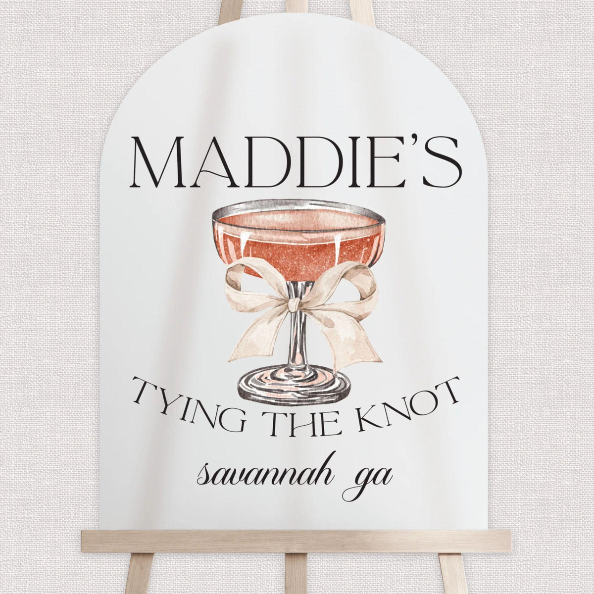 Tying The Knot Acrylic Bachelorette Sign