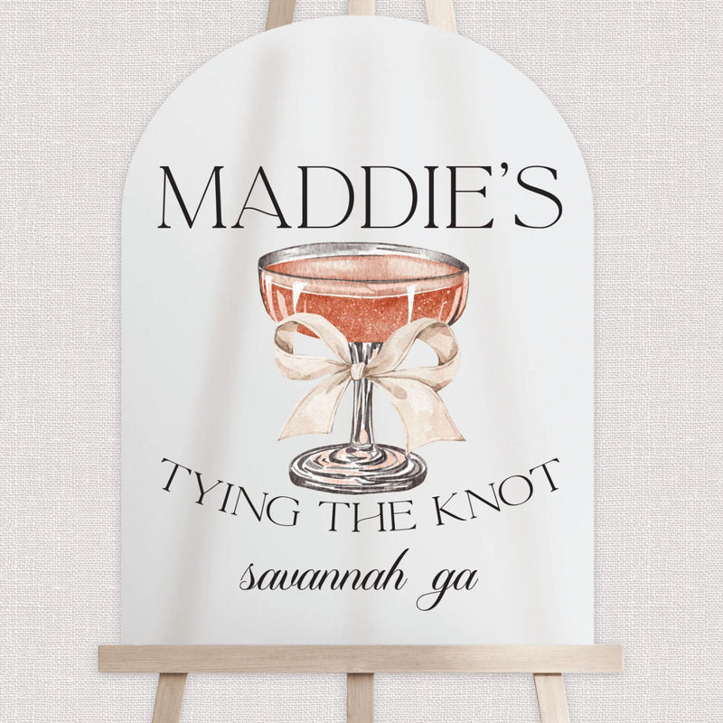 Tying The Knot Acrylic Bachelorette Sign