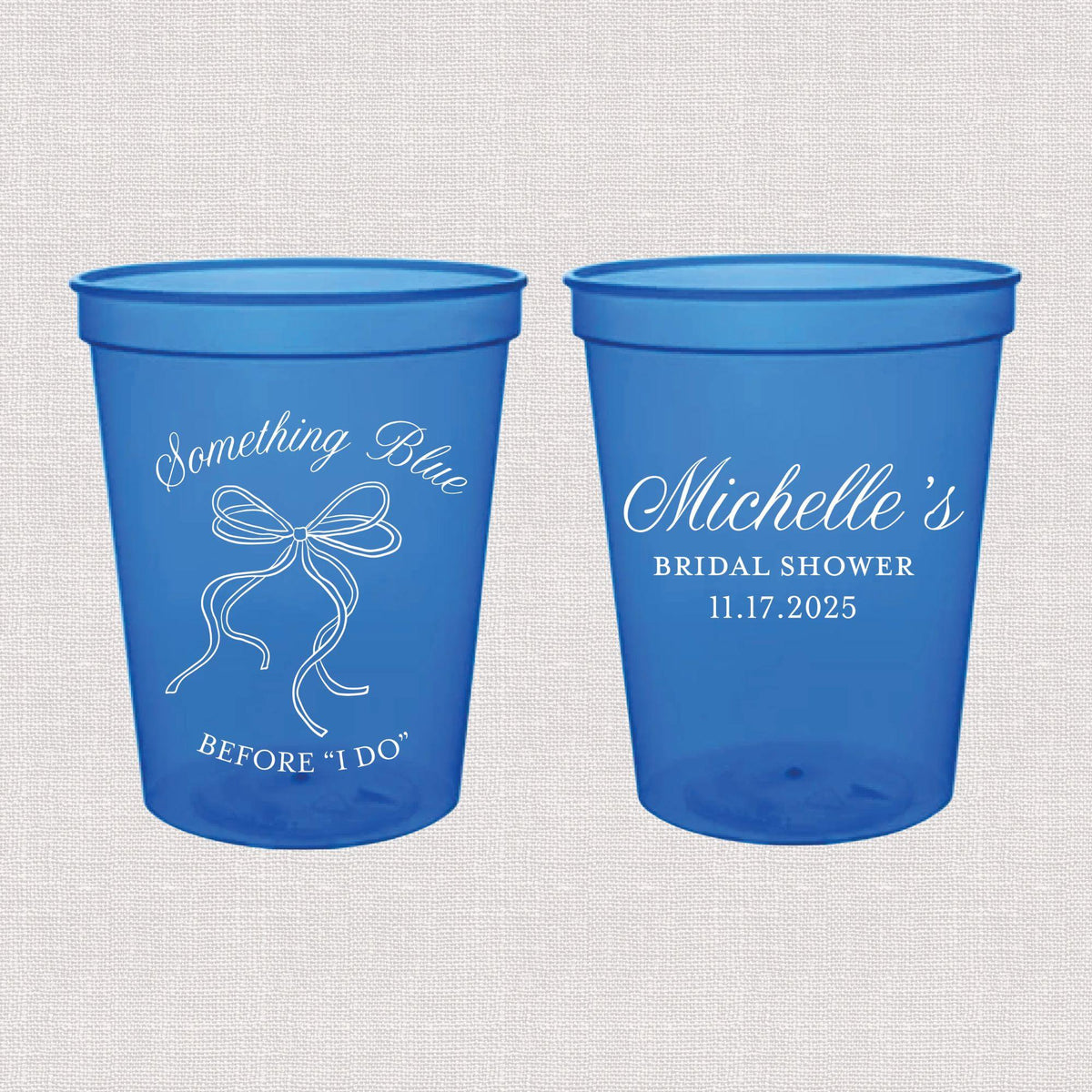 Something Blue Before I Do Bridal Shower Stadium Cups
