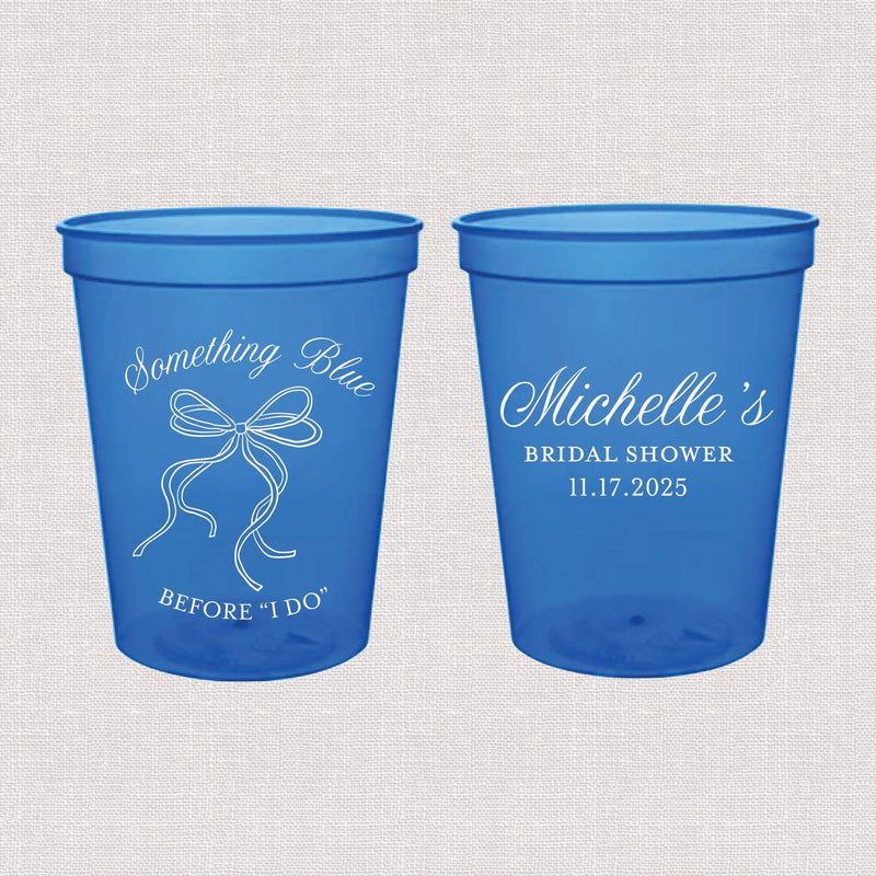 Something Blue Before I Do Bridal Shower Stadium Cups