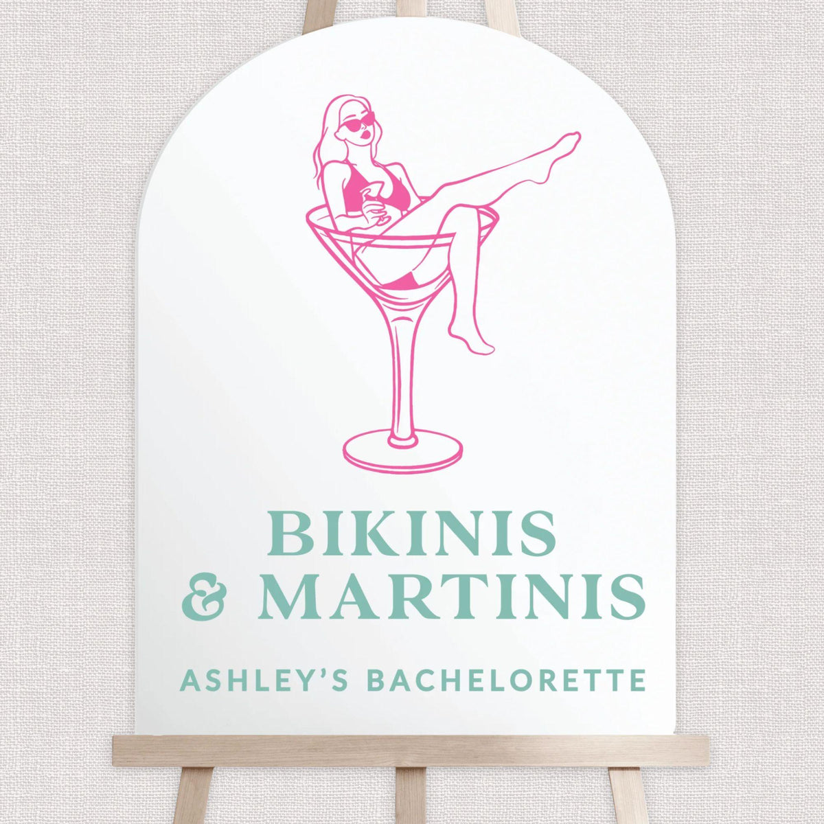 Bikinis and Martinis Bachelorette Sign