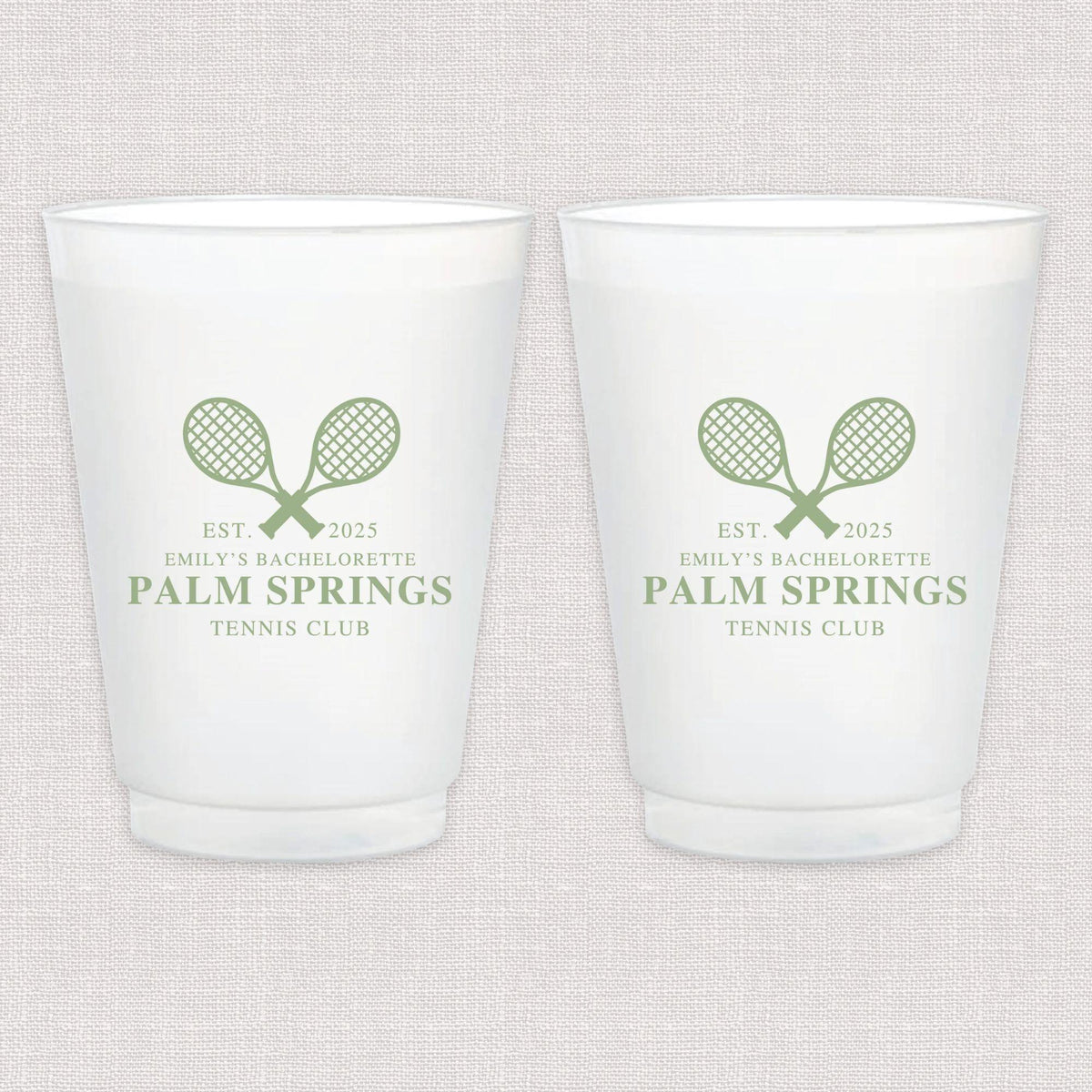 Tennis Club Bachelorette Frosted Plastic Cups