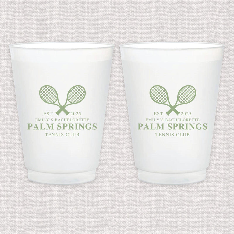 Tennis Club Bachelorette Frosted Plastic Cups