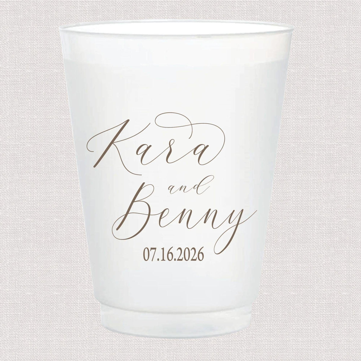 Scripted Cups Custom Elegant Script Wedding Cups | Rubi and Lib