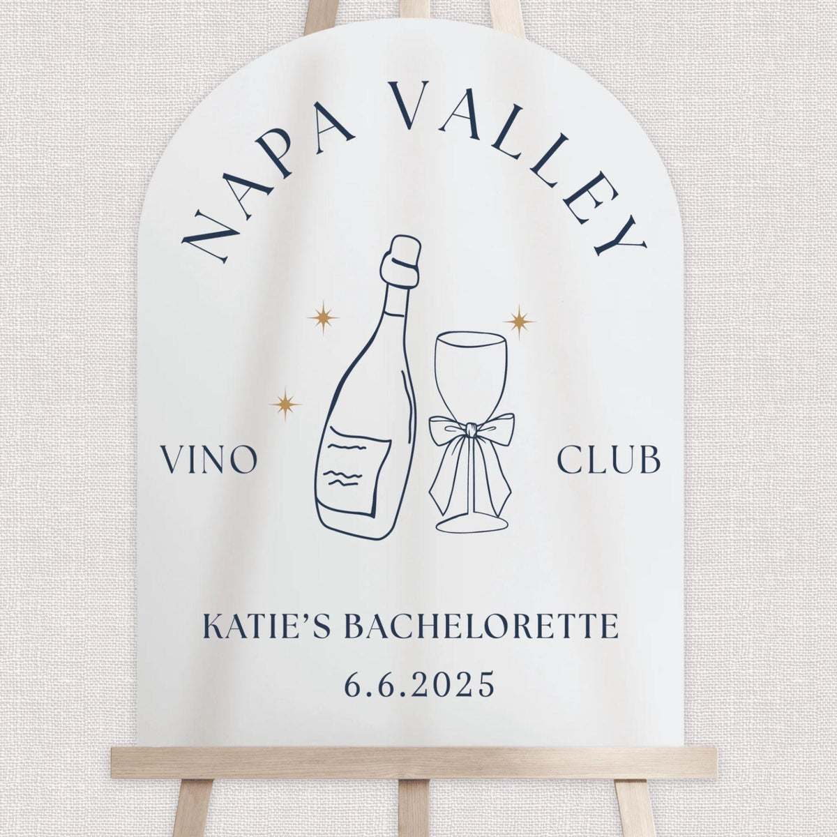 Vino Club Acrylic Bachelorette Sign