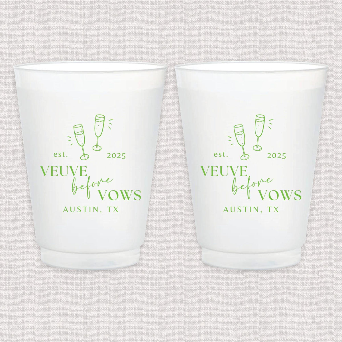 Veuve Before Vows Bachelorette Frosted Plastic Cups