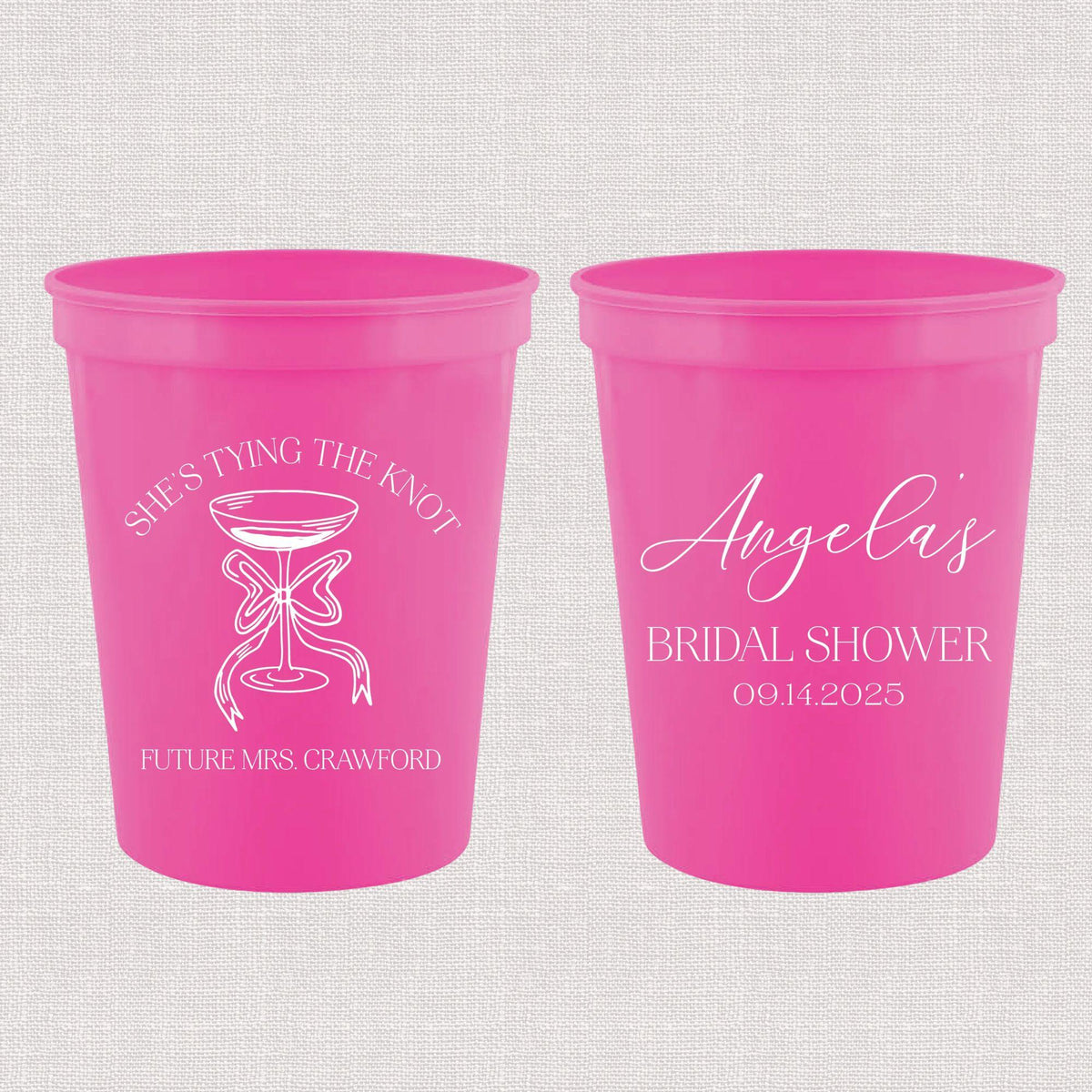 She's Tying The Knot Bridal Shower Stadium Cups