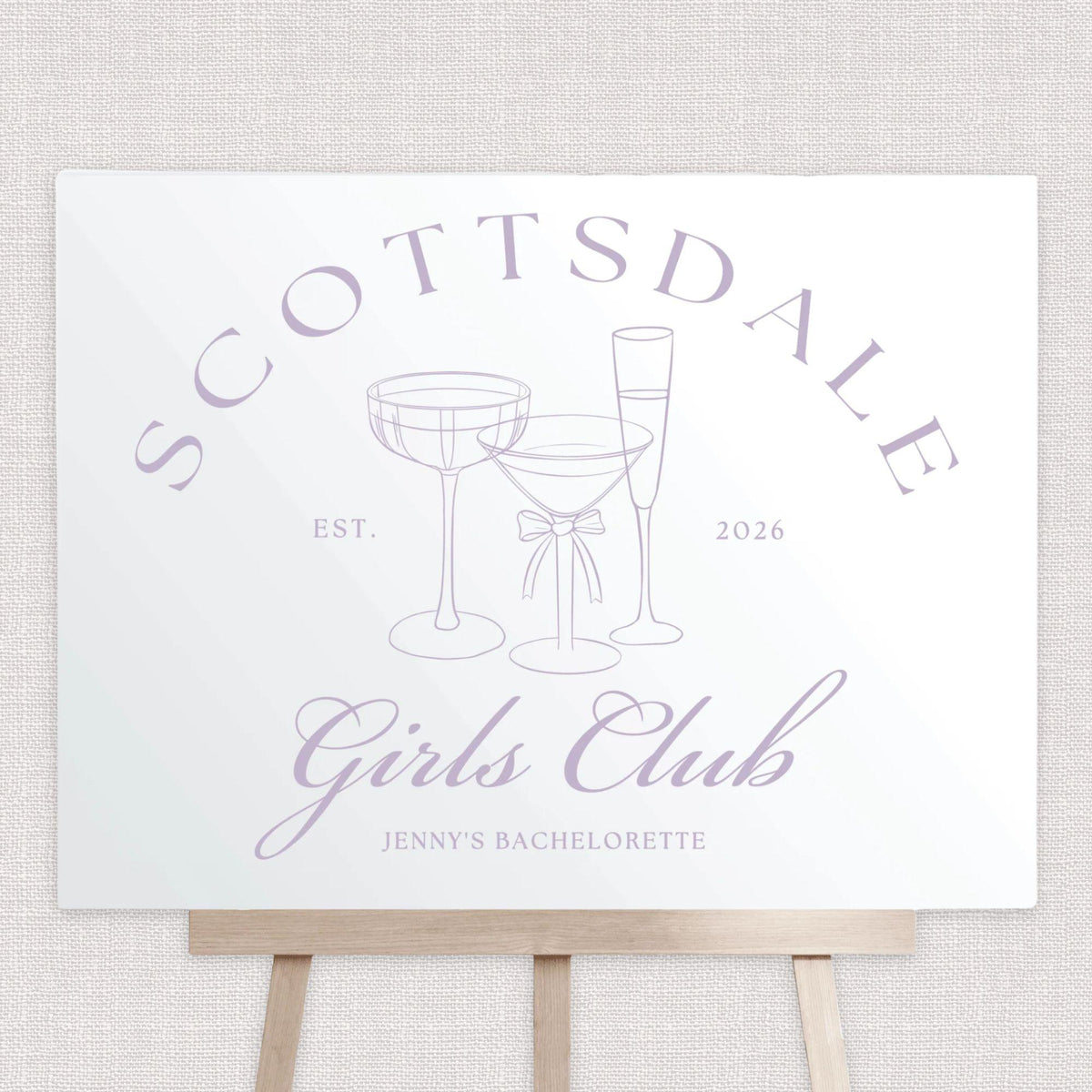 Scottsdale Girls Club Acrylic Bachelorette Sign